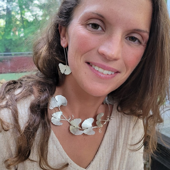 Sterling Silver Ginkgo Collar