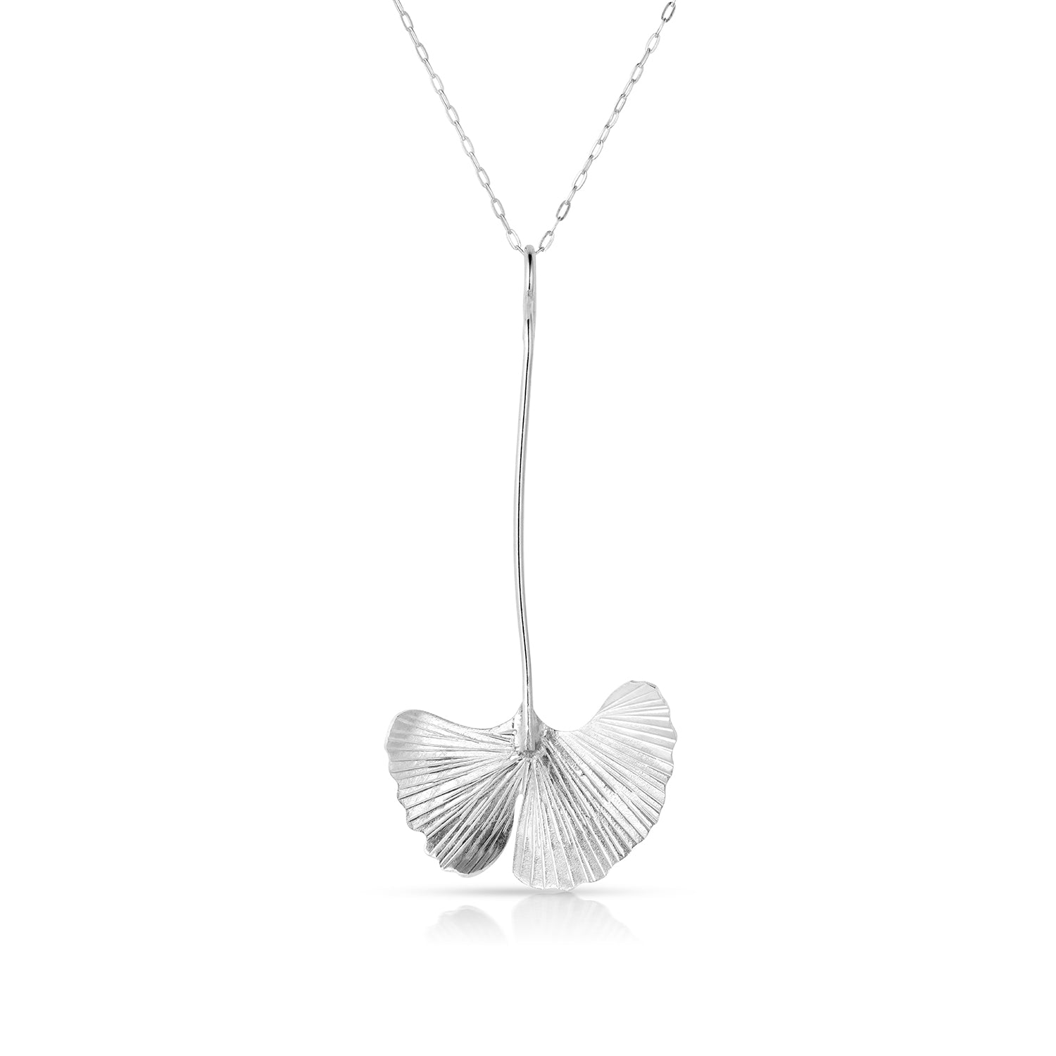 Sterling Silver Ginkgo Leaf Pendant