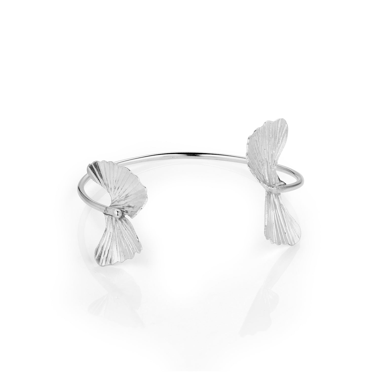 Sterling Silver Ginkgo Wrap Bracelet