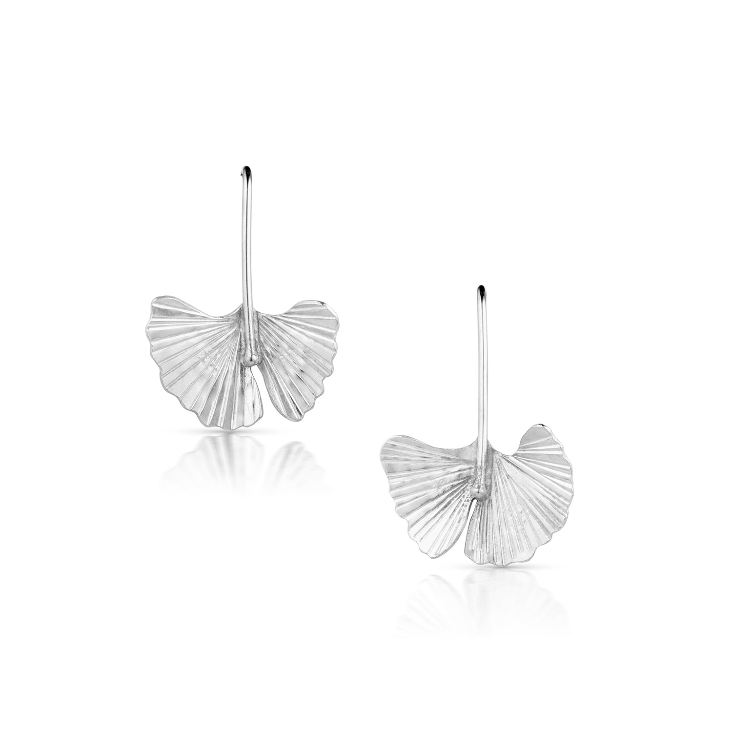 Sterling Silver Ginkgo Dangle Earrings