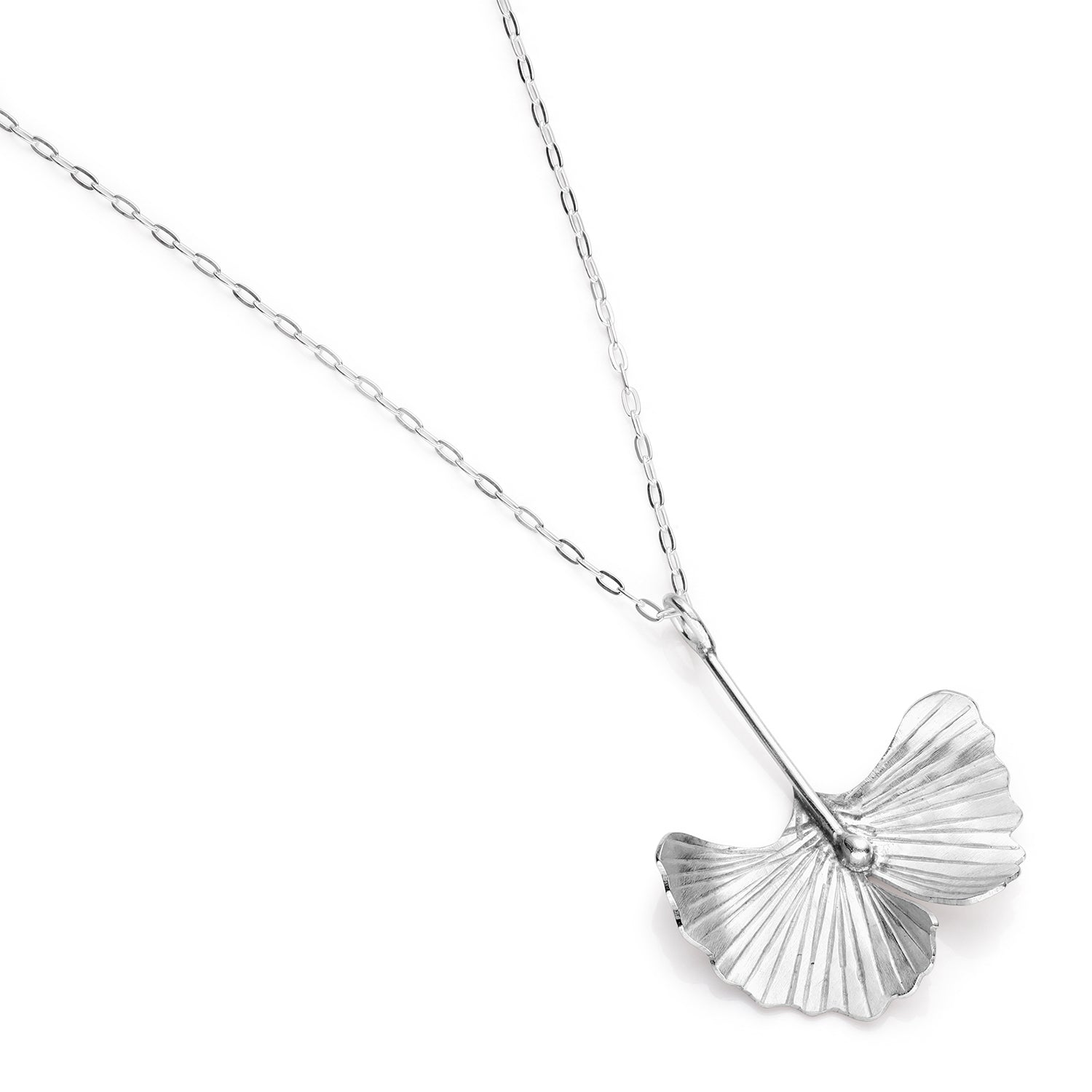 Sterling Silver Dainty Ginkgo Leaf Pendant