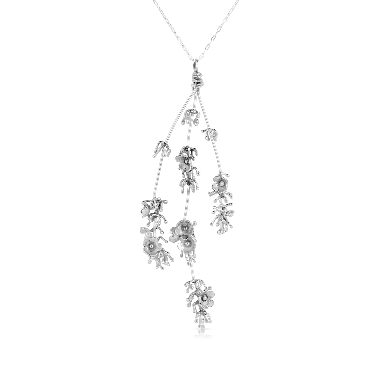 Sterling Silver Lavender 3-Sprig Pendant