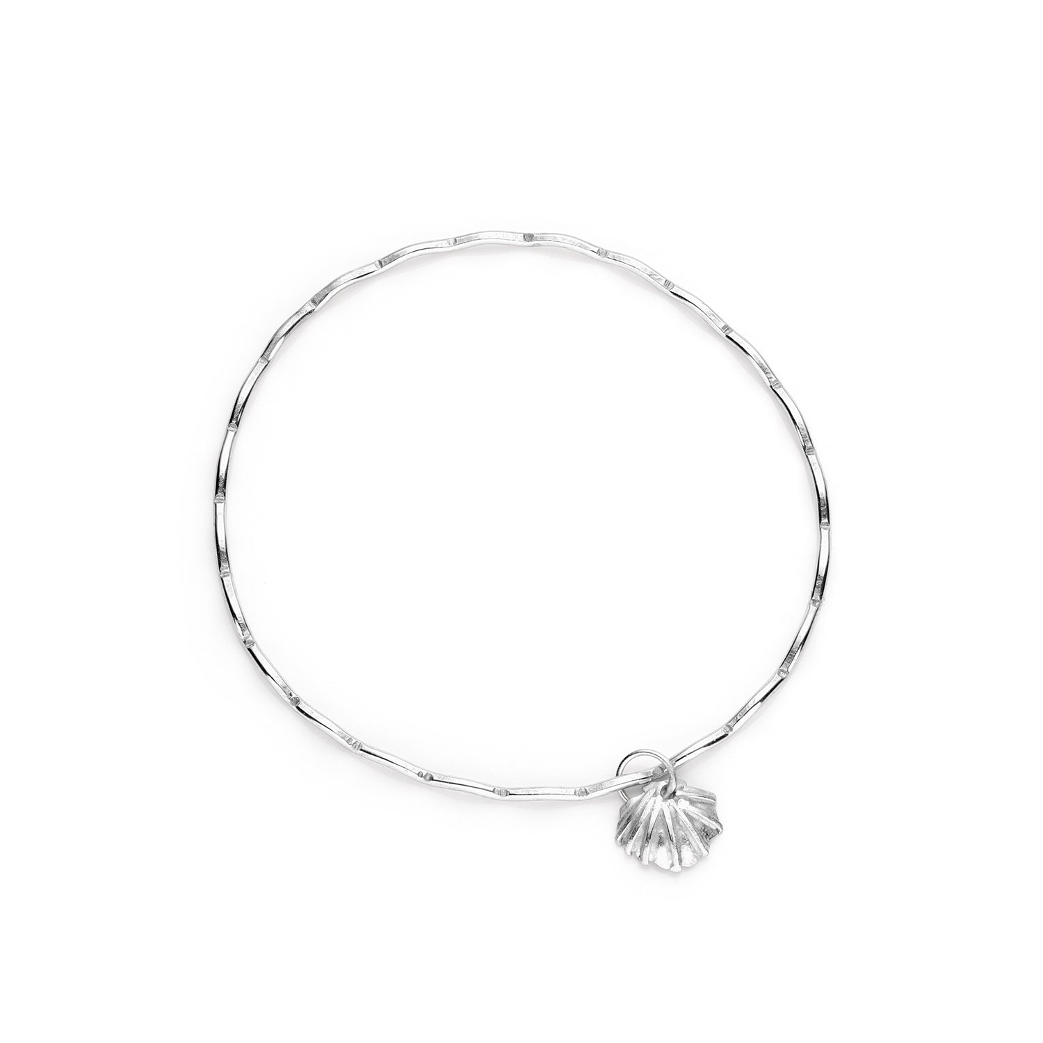 Sterling Silver Scallop Shell Bangle