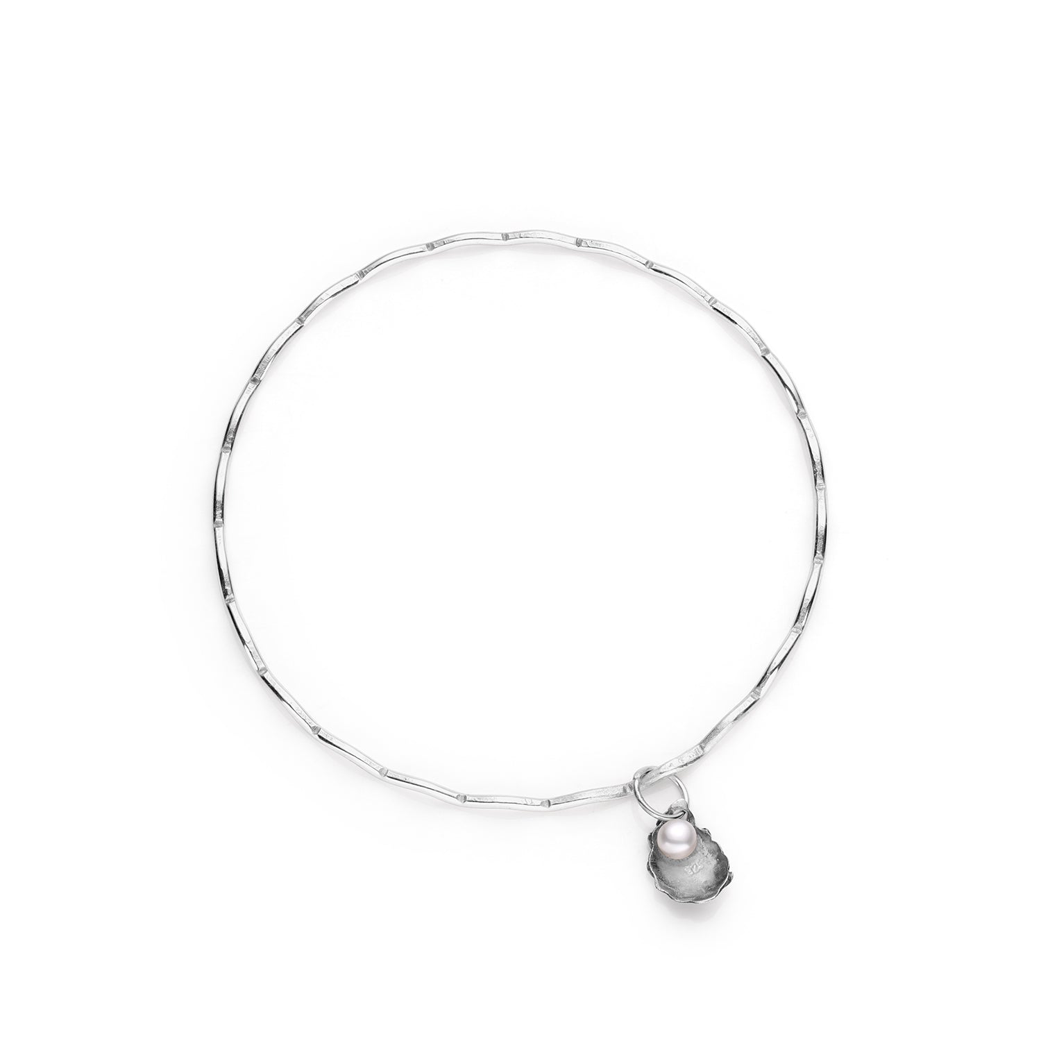 Oyster Bangle with 3mm Cultured Pearl