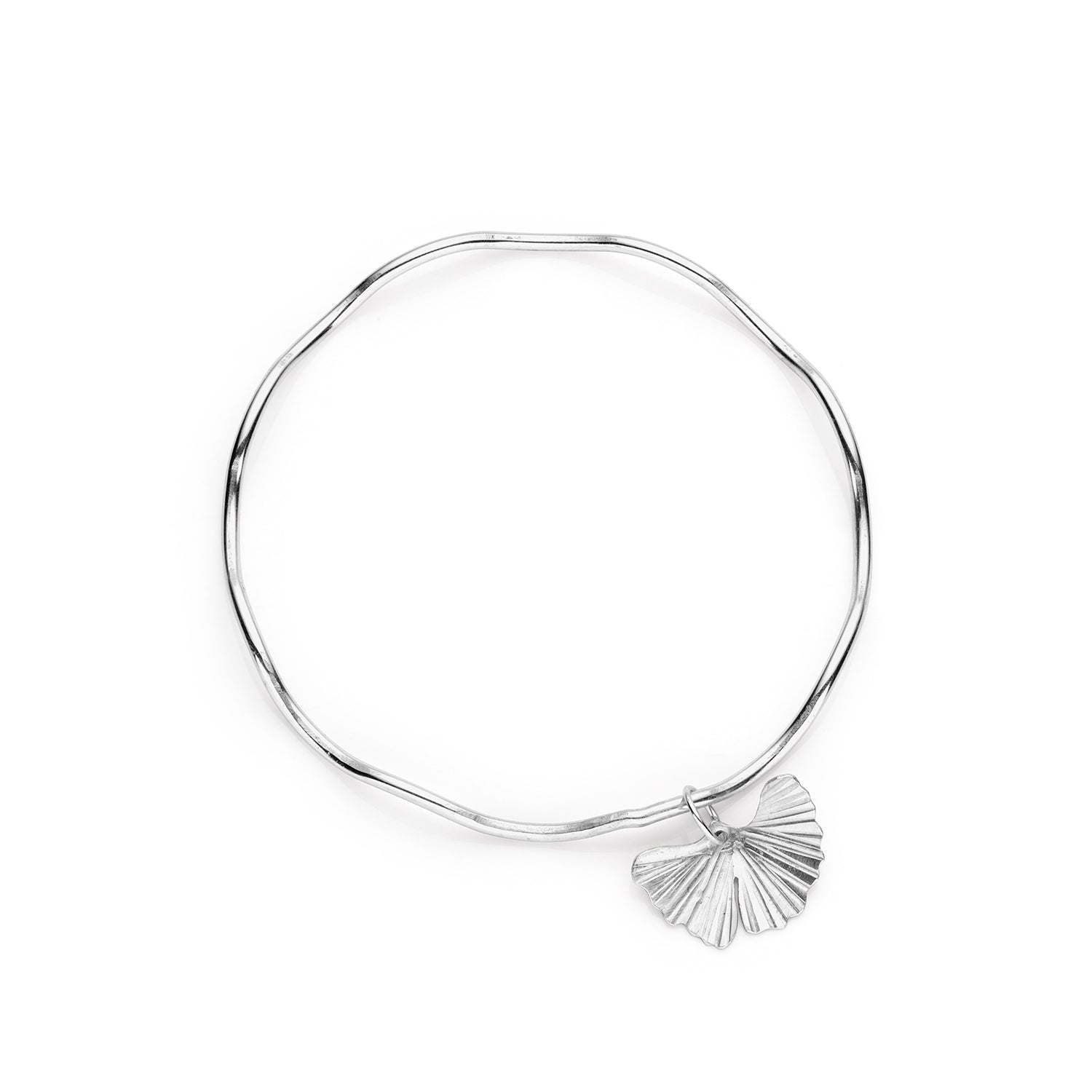 Sterling Silver Ginkgo Bangle