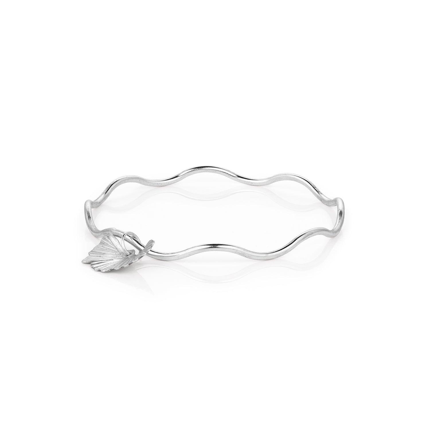 Sterling Silver Ginkgo Bangle