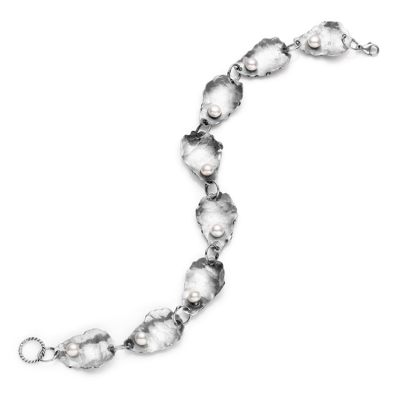 7-Oyster Shell Bracelet with 8mm Cultured Pearl
