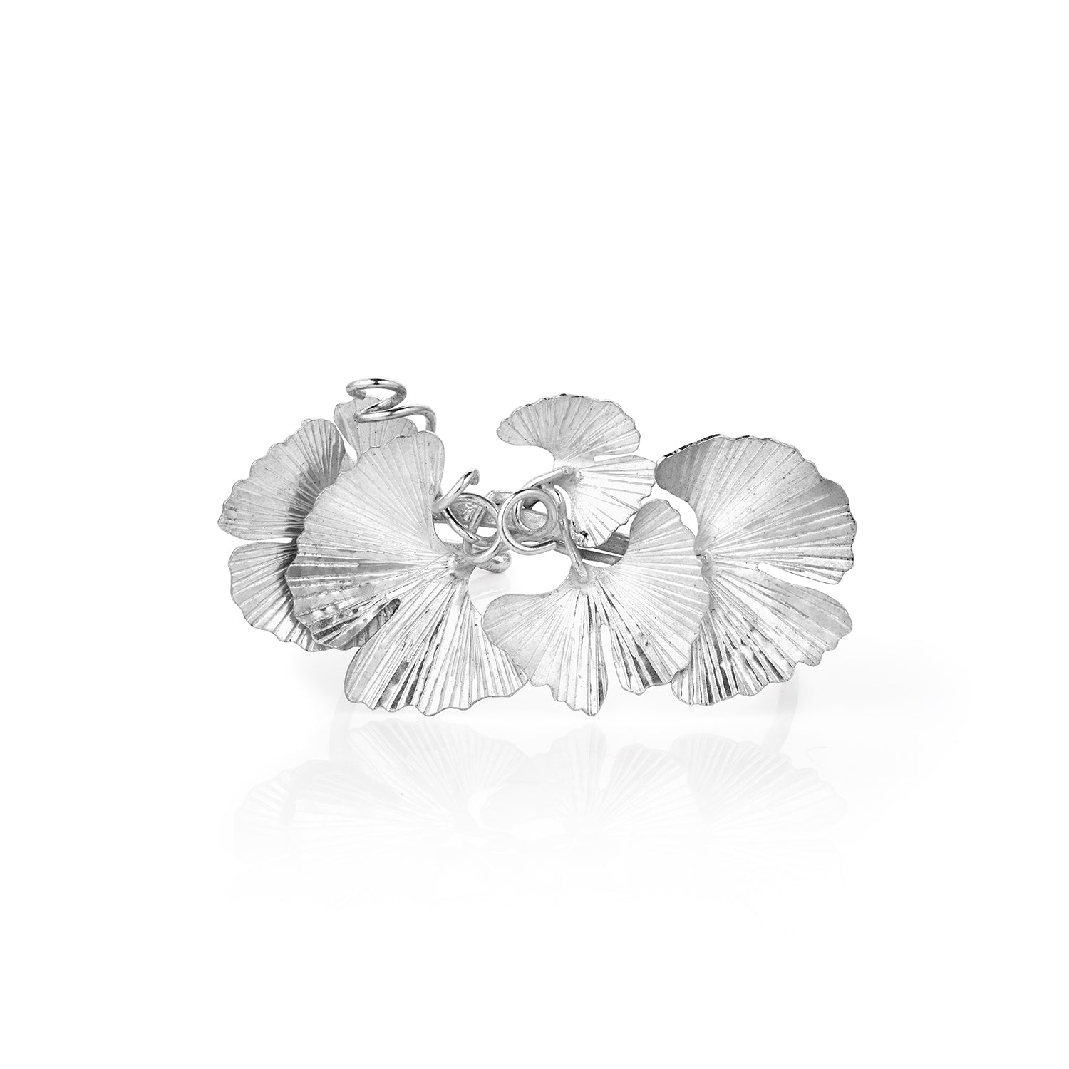 Sterling Silver Ginkgo Leaf Cuff