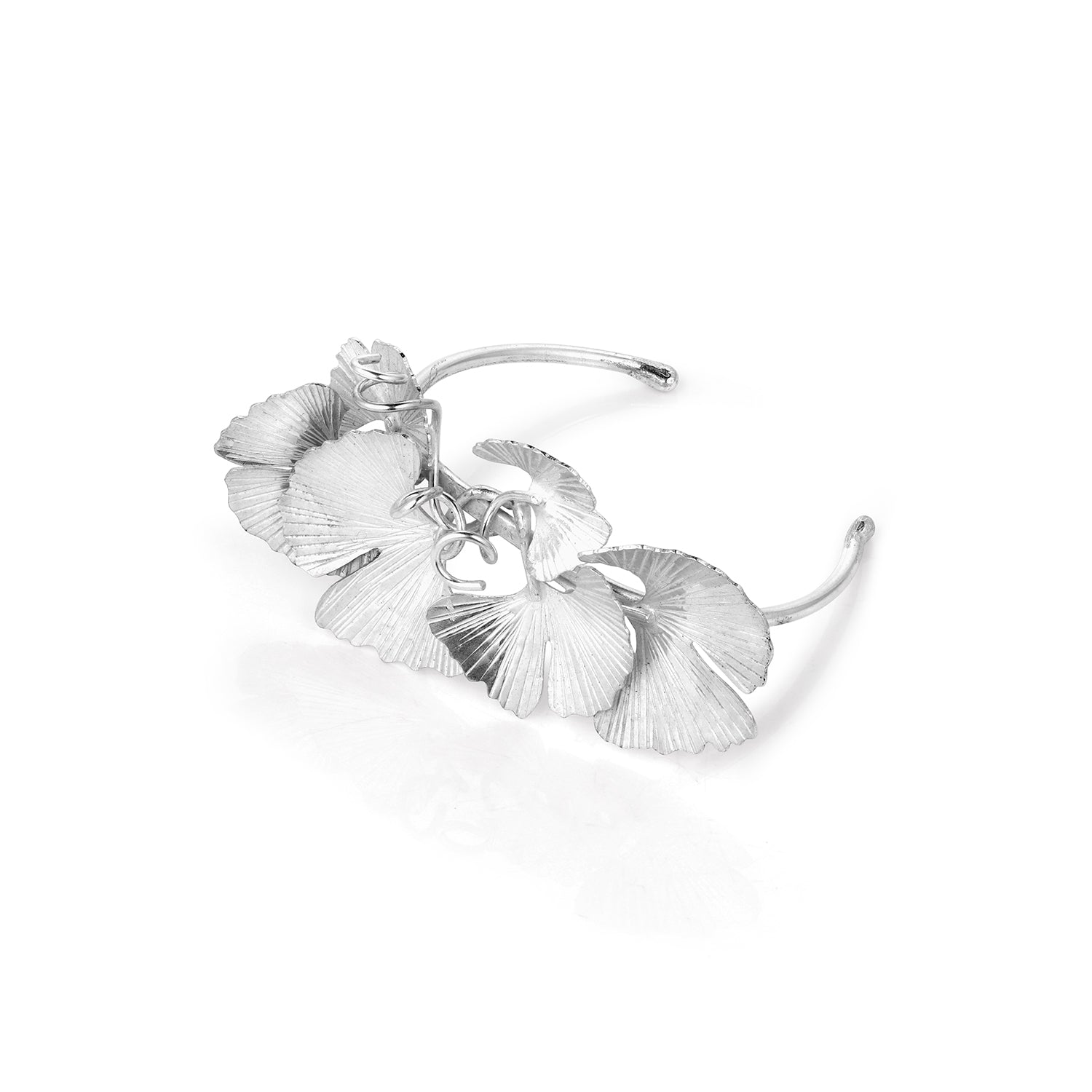 Sterling Silver Ginkgo Leaf Cuff