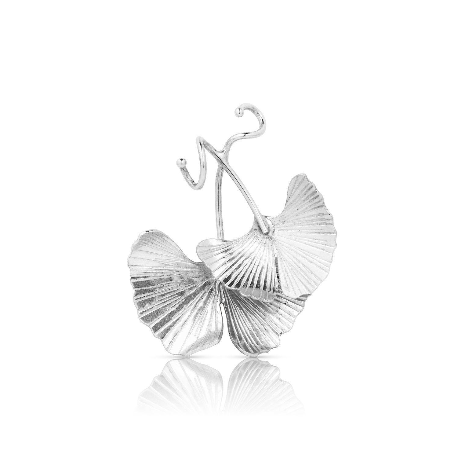 Sterling Silver Ginkgo Pin