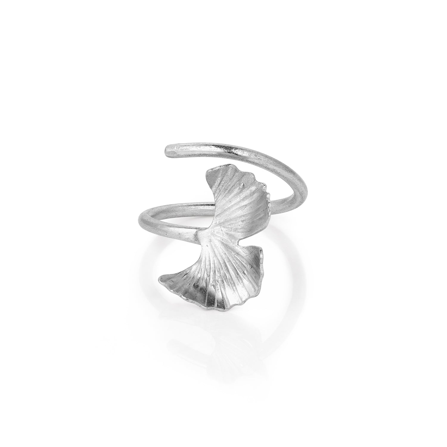 Sterling Silver Ginkgo Wrap Ring