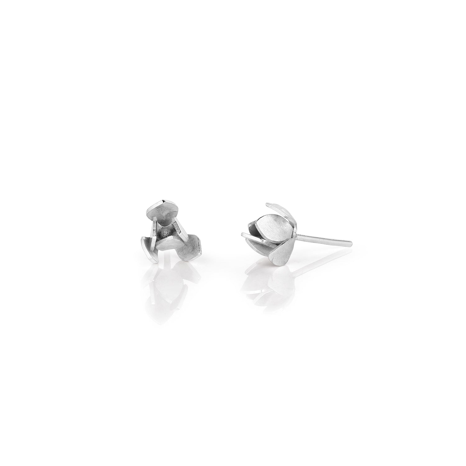 Sterling Silver Magnolia Stud Earrings