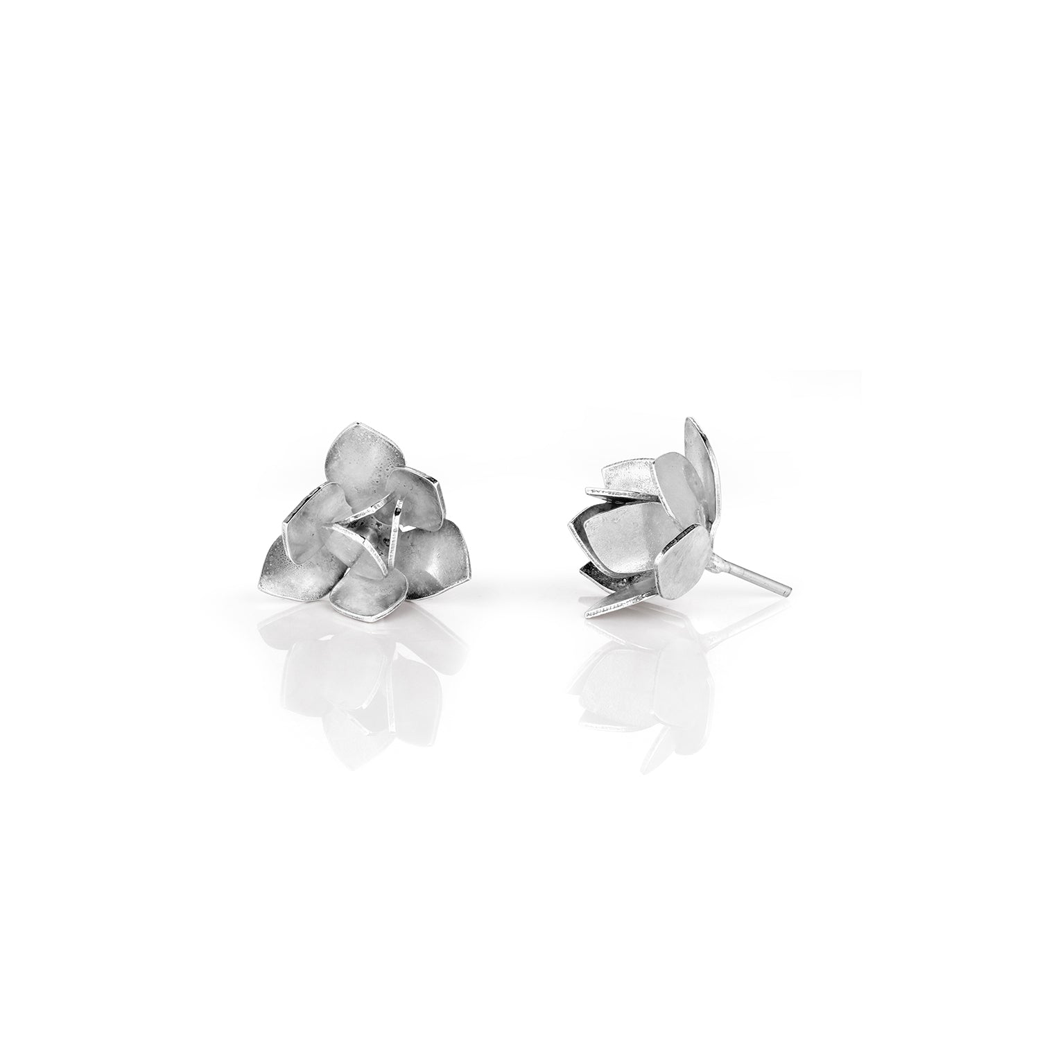 Sterling Silver Magnolia Stud Earrings