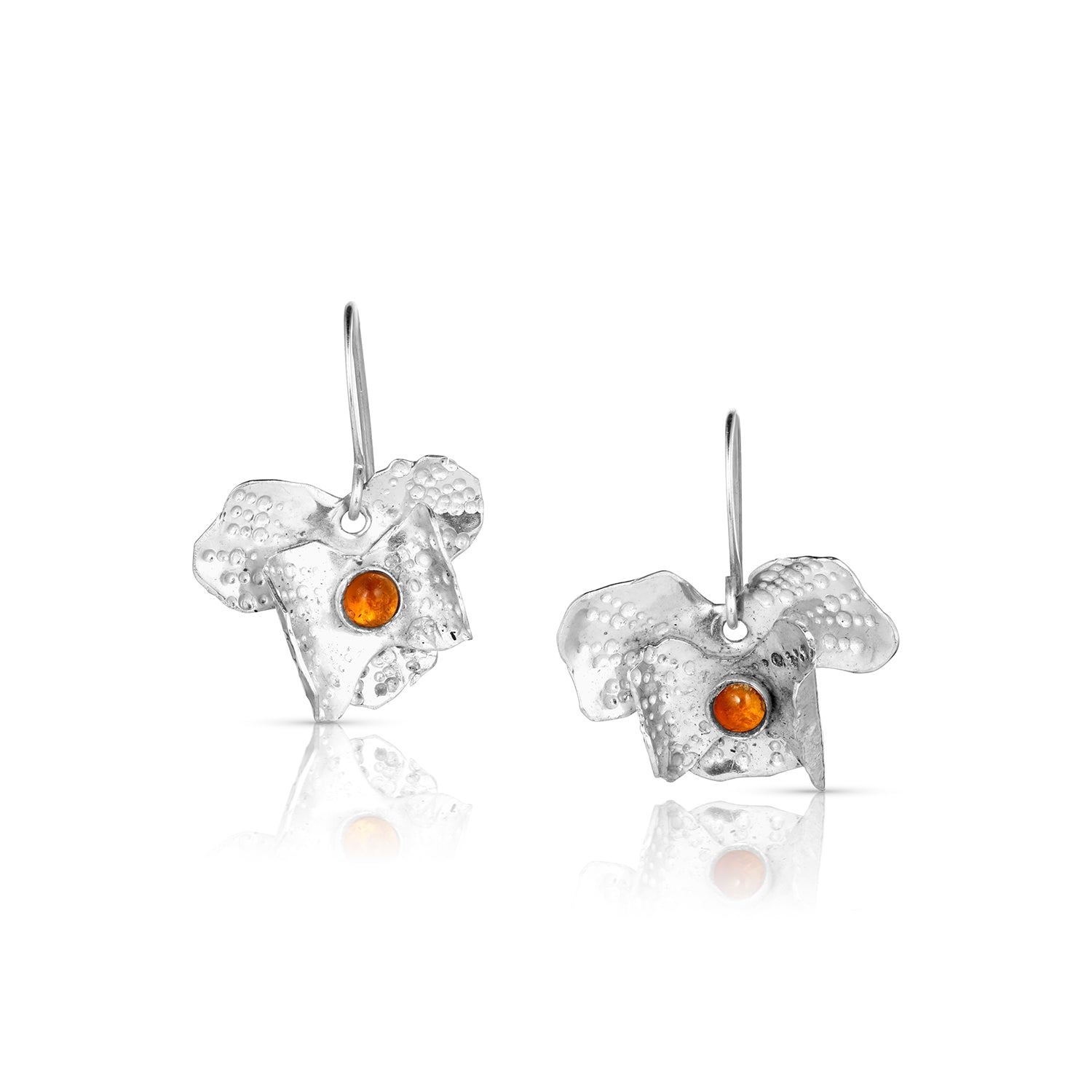 Sterling Silver Pansy Earrings