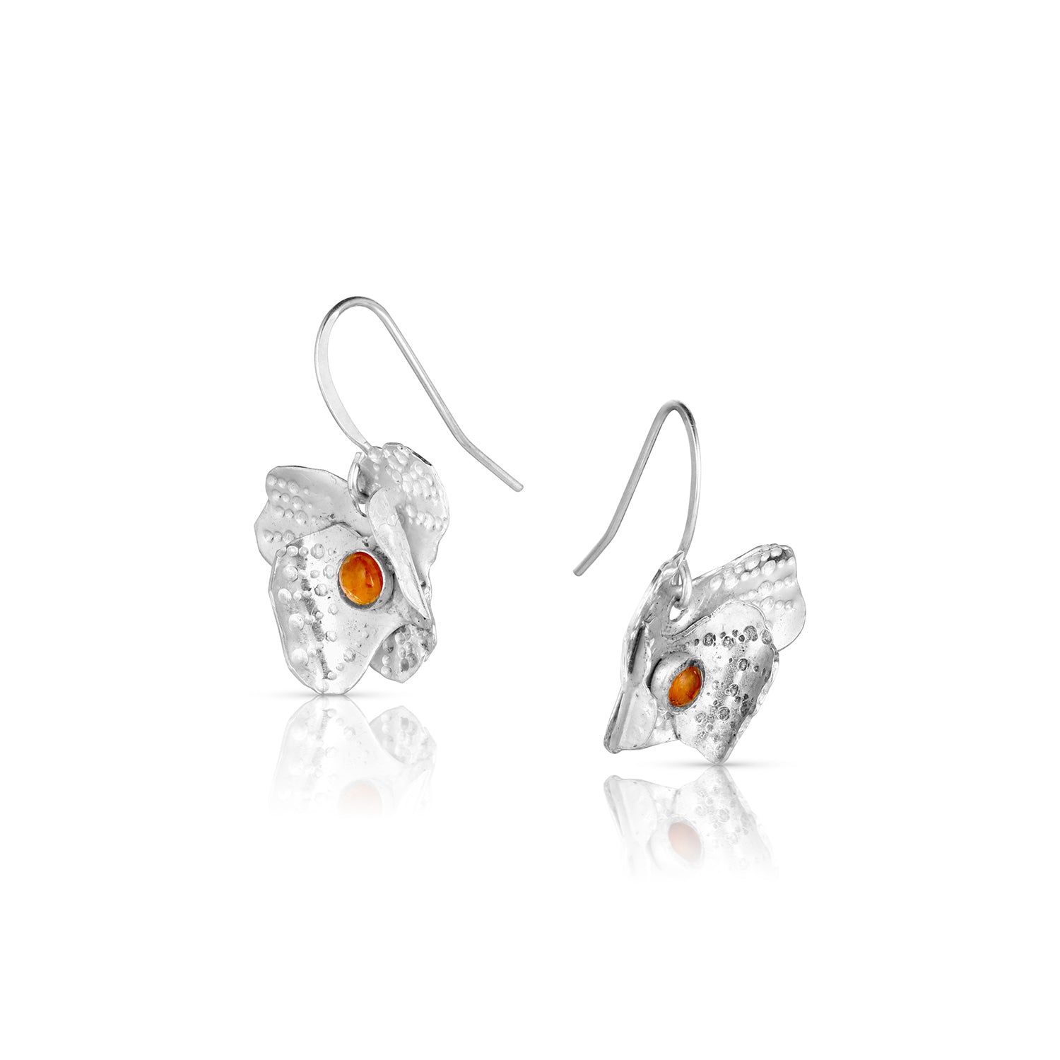 Sterling Silver Pansy Earrings