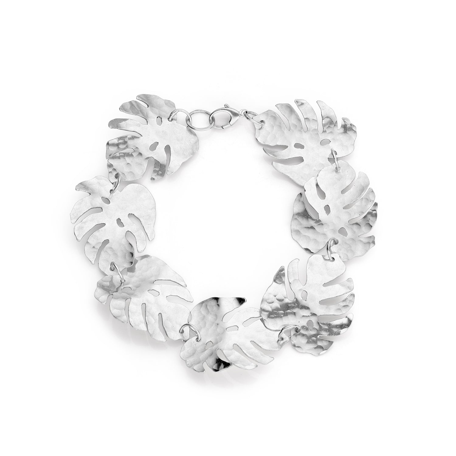 Sterling Silver Monstera 7-Leaf Bracelet