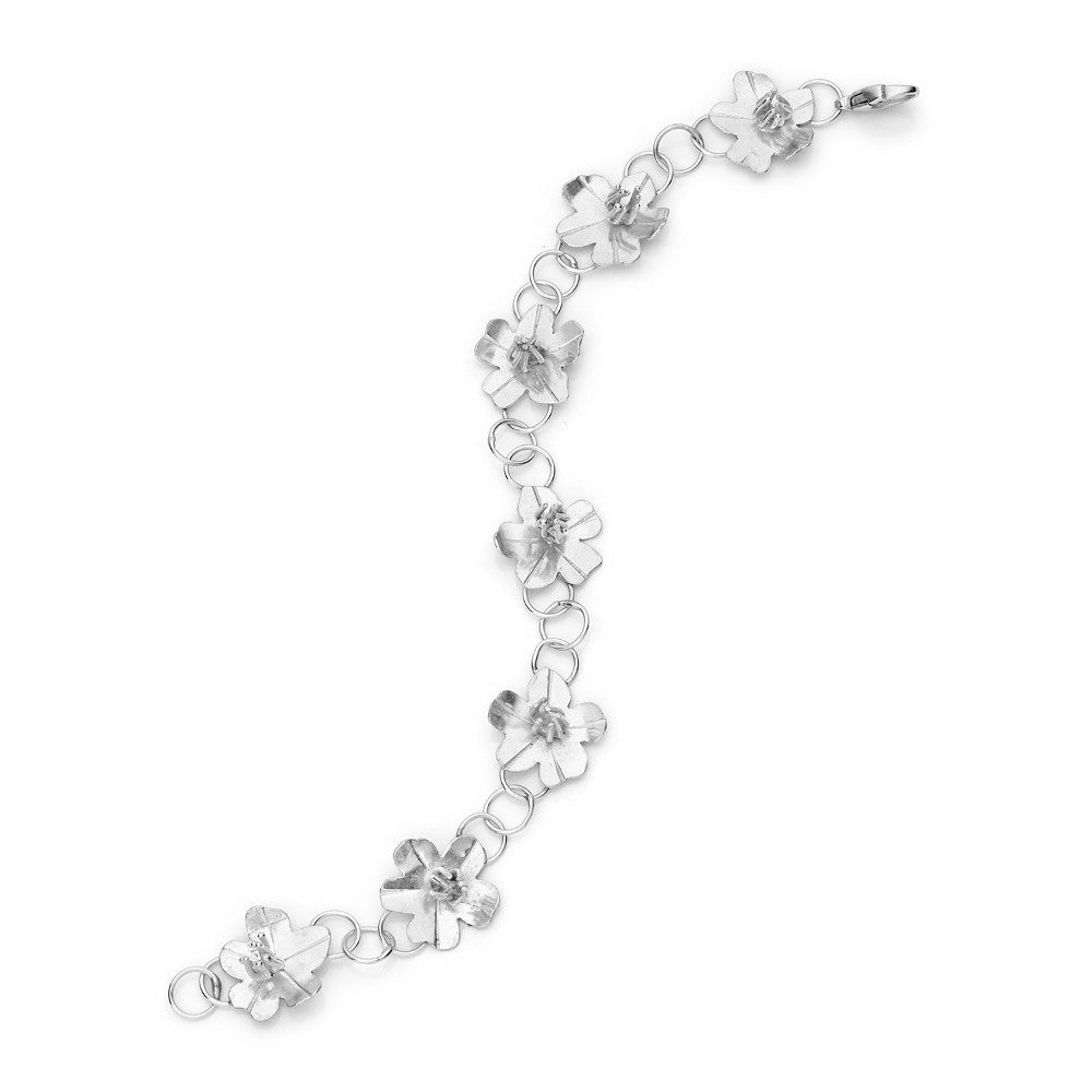 Sterling Silver Cherry Blossom Bracelet