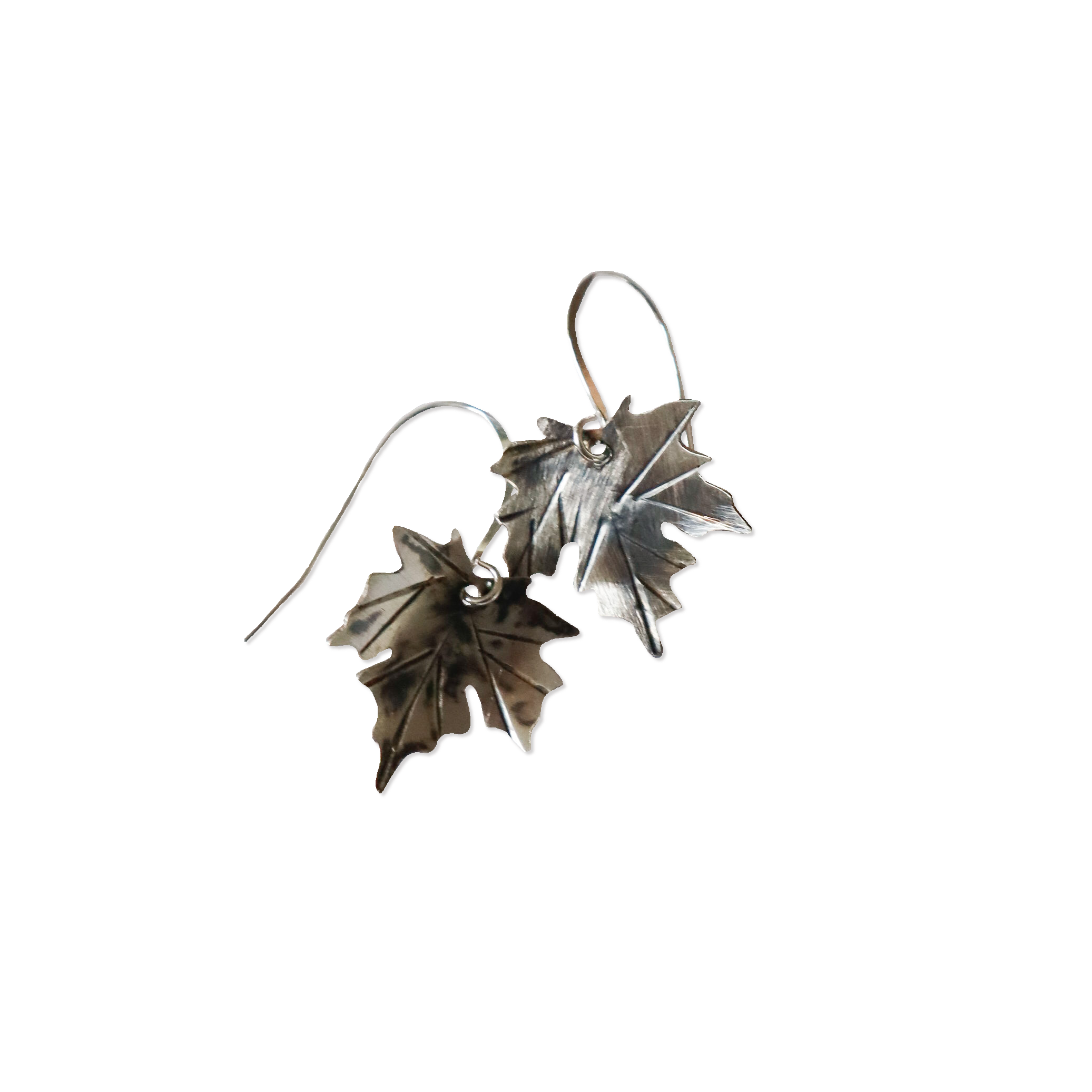 Sterling Silver Maple Leaf Earrings