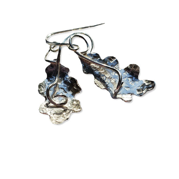 Oak leaf sterling earrings – Silver Garden Designs