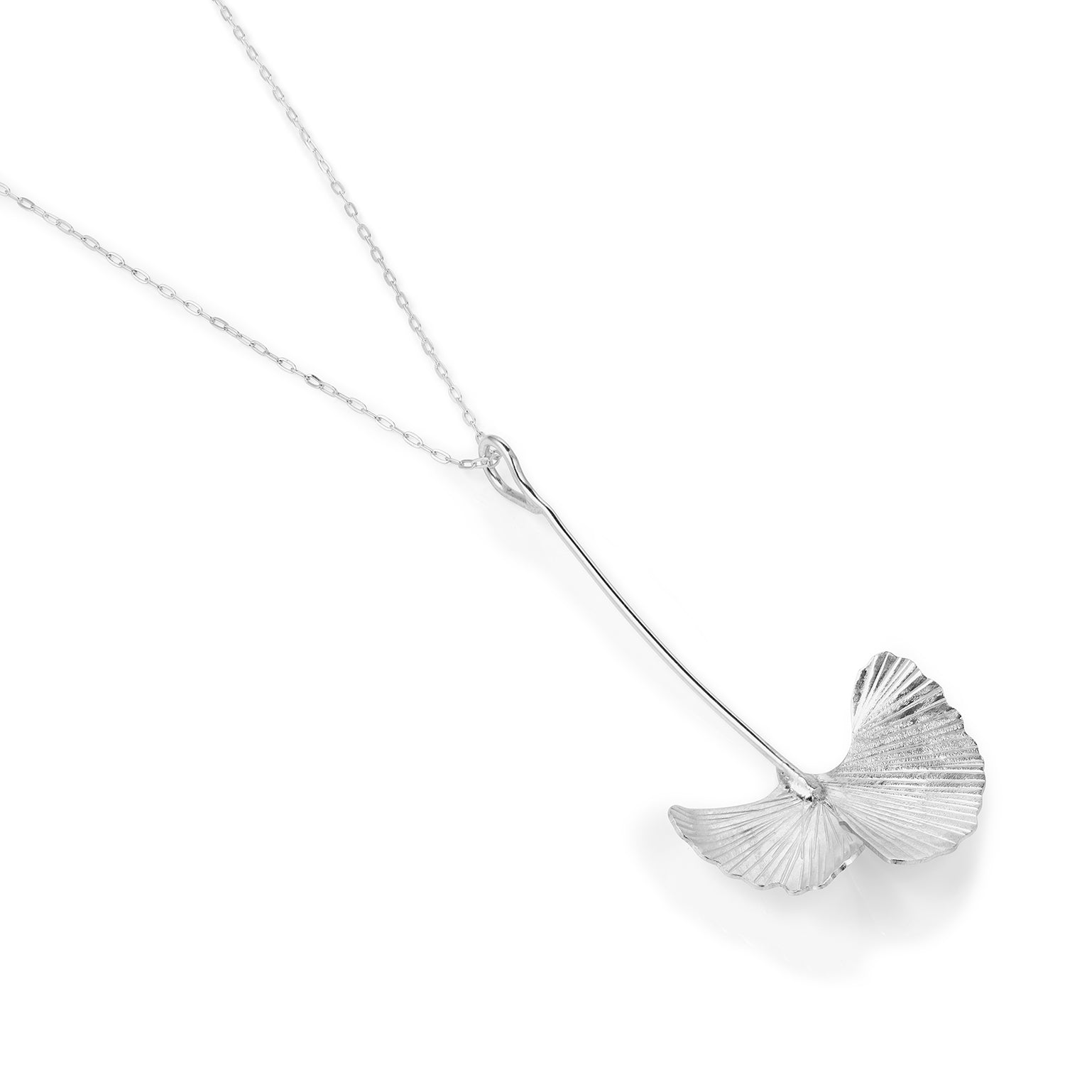 Sterling Silver Ginkgo Leaf Pendant