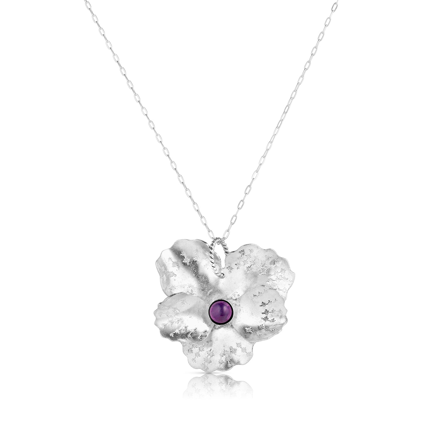 Sterling Silver Pansy Pendant
