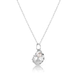 Sterling Silver Oyster Pendant with 8mm Cultured Pearl