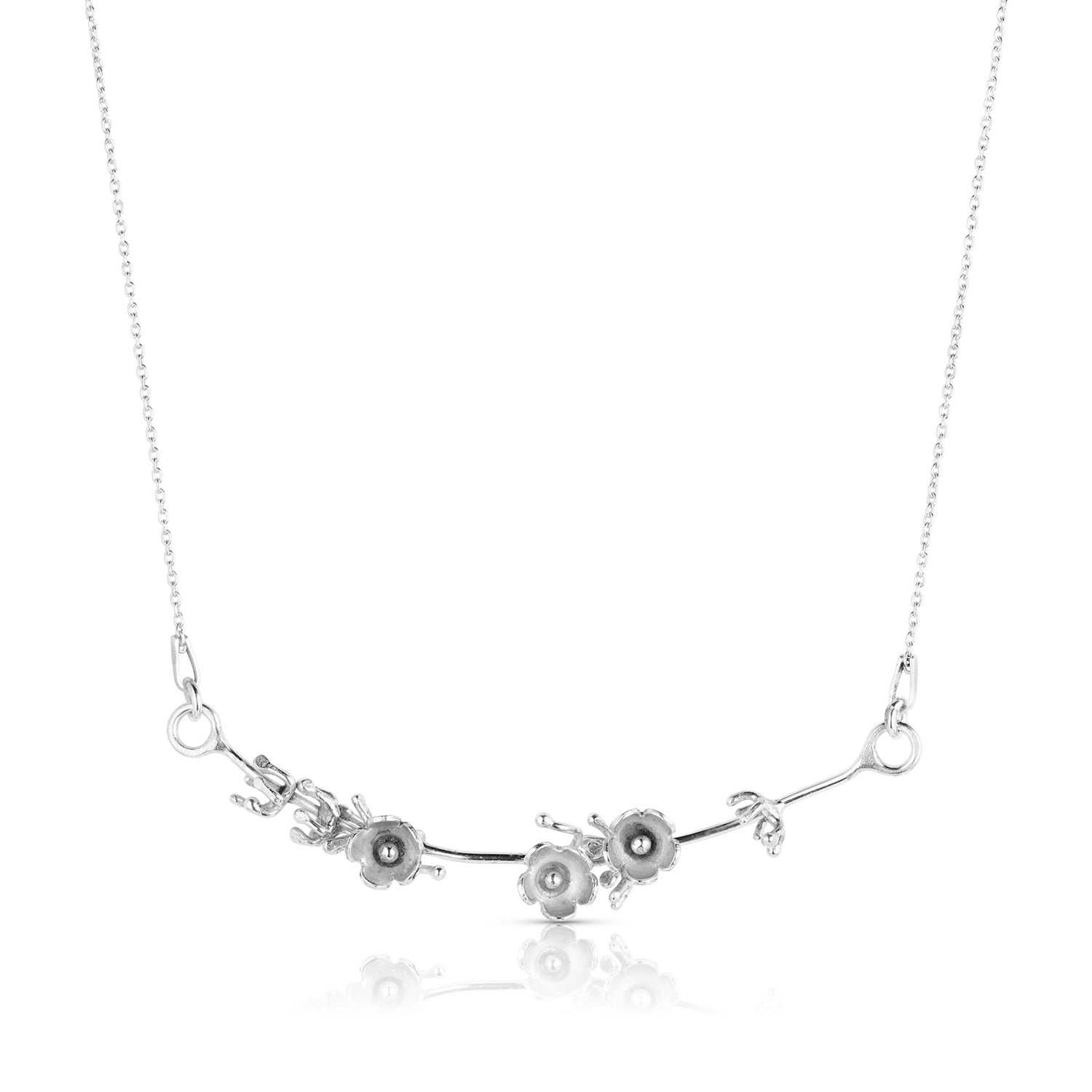 Sterling Silver Lavender Single Sprig Necklace