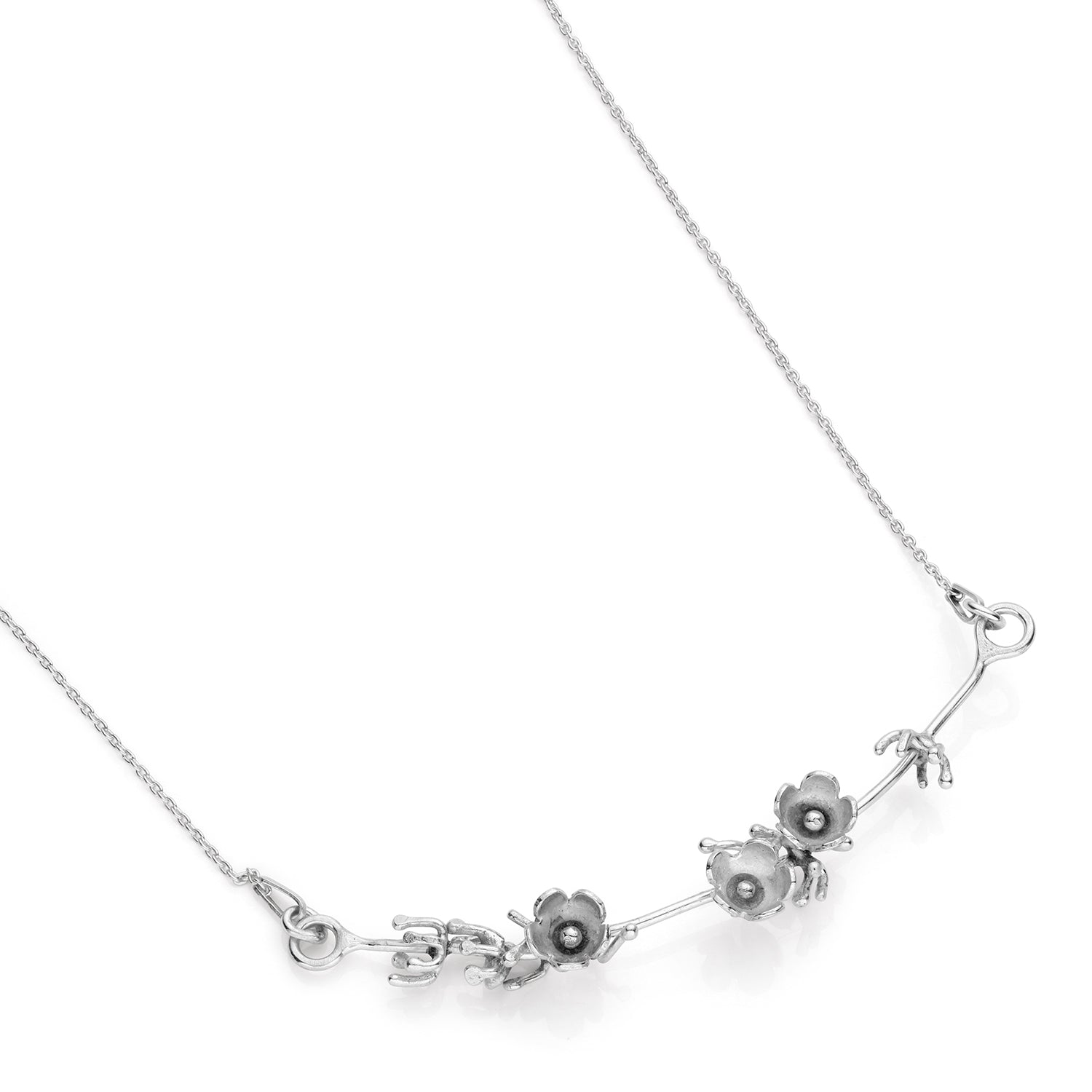Sterling Silver Lavender Single Sprig Necklace