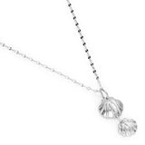 Sterling Silver Double Scallop Shell Pendant
