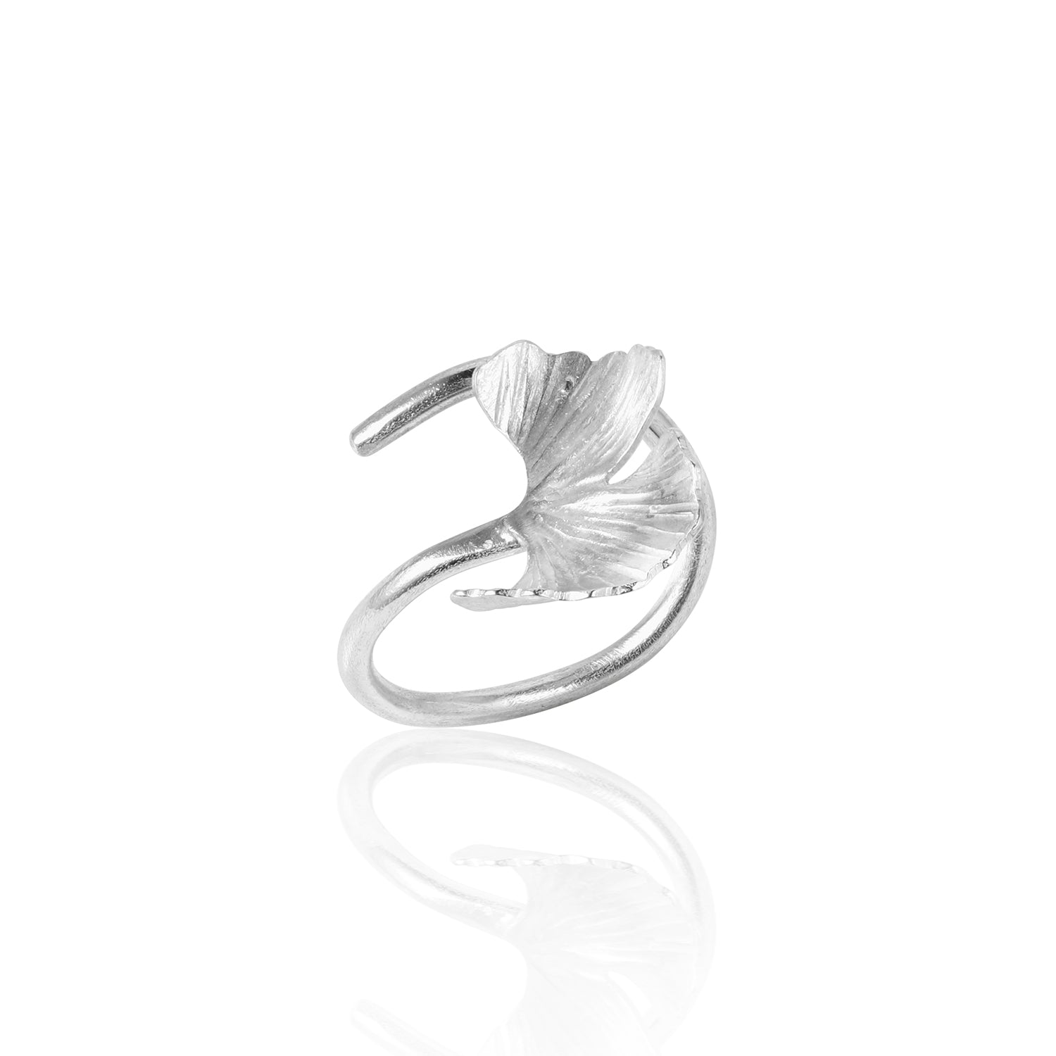 Sterling Silver Ginkgo Wrap Ring