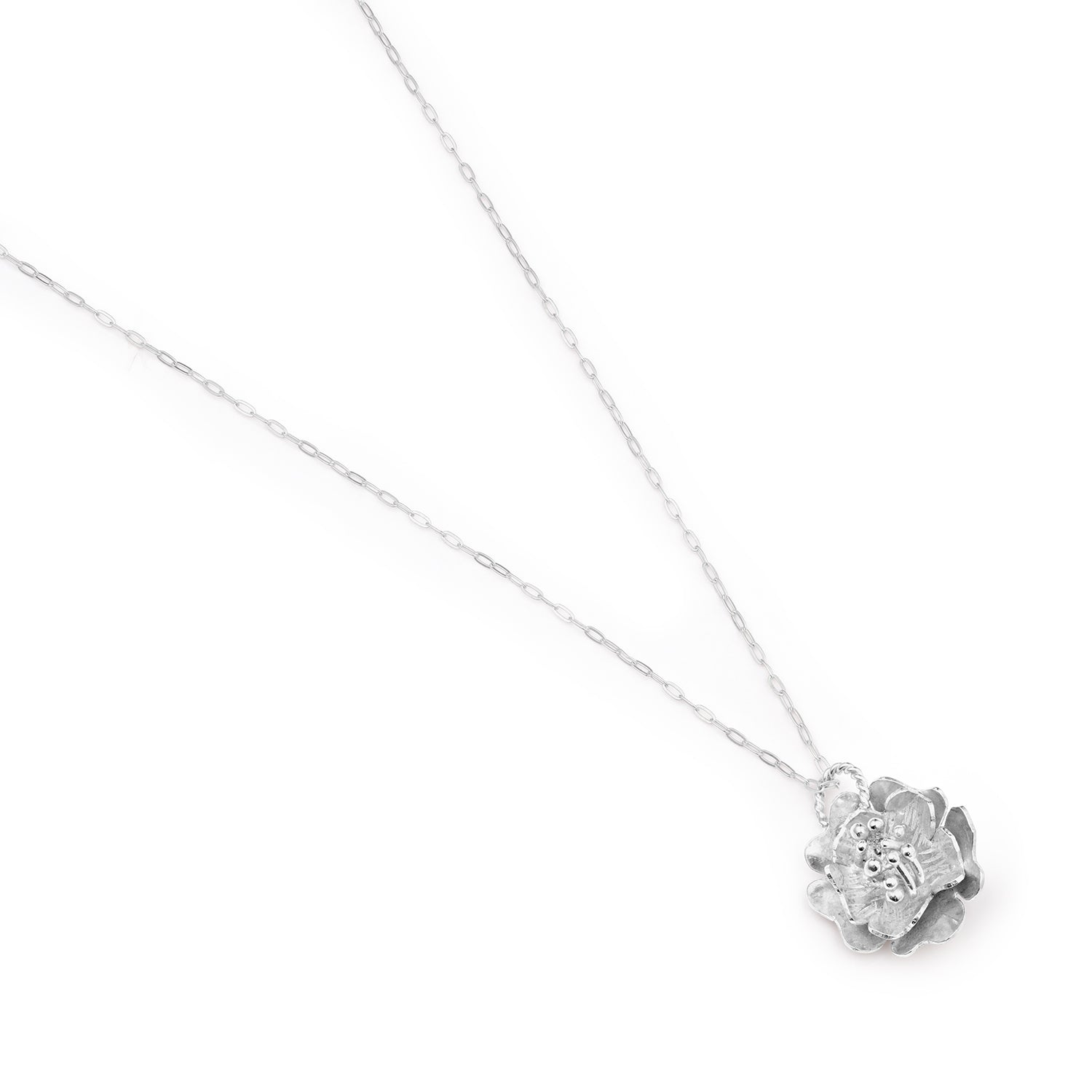 Sterling Silver Wild Rose Pendant