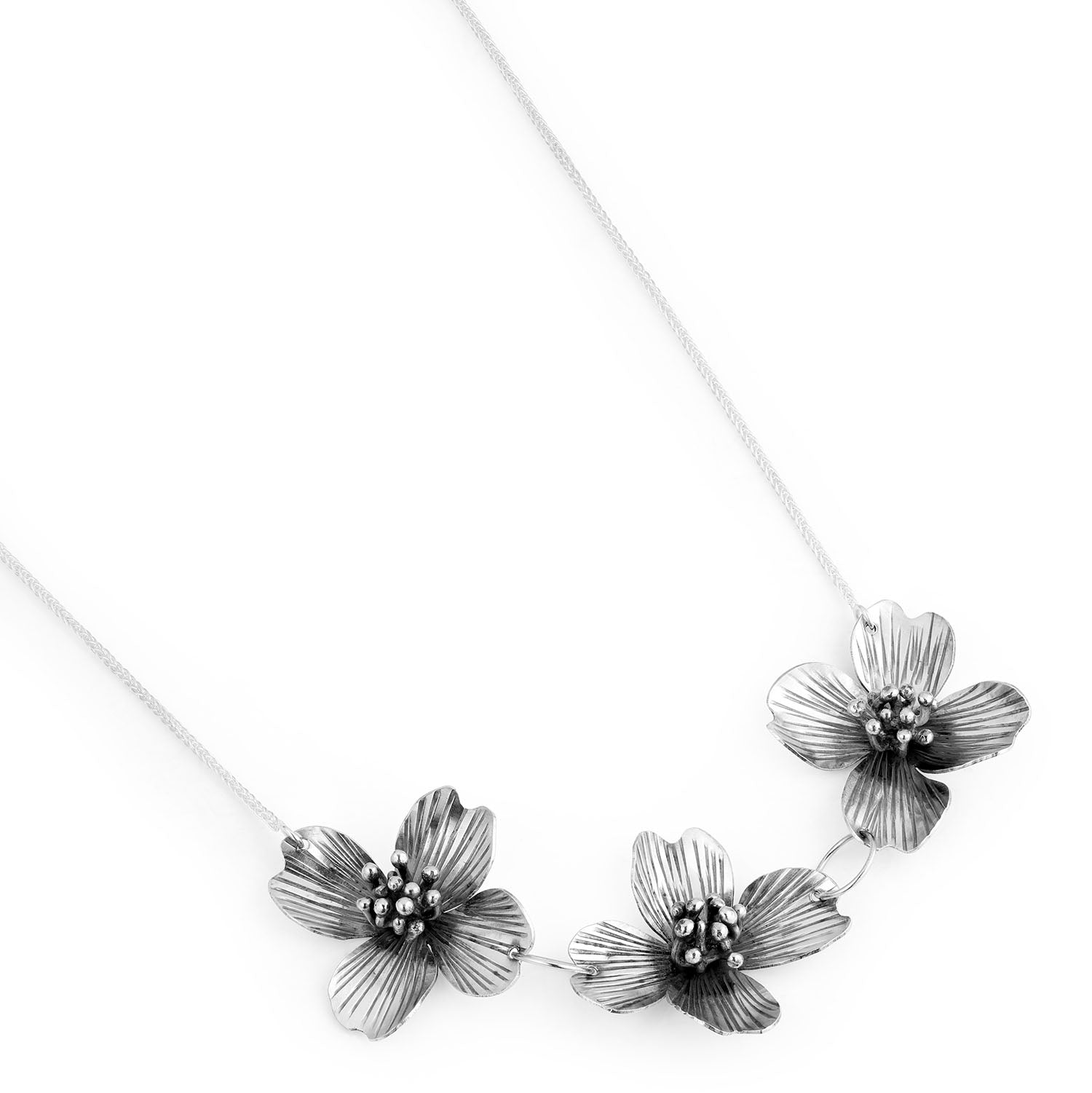 Sterling Silver Dogwood Necklace