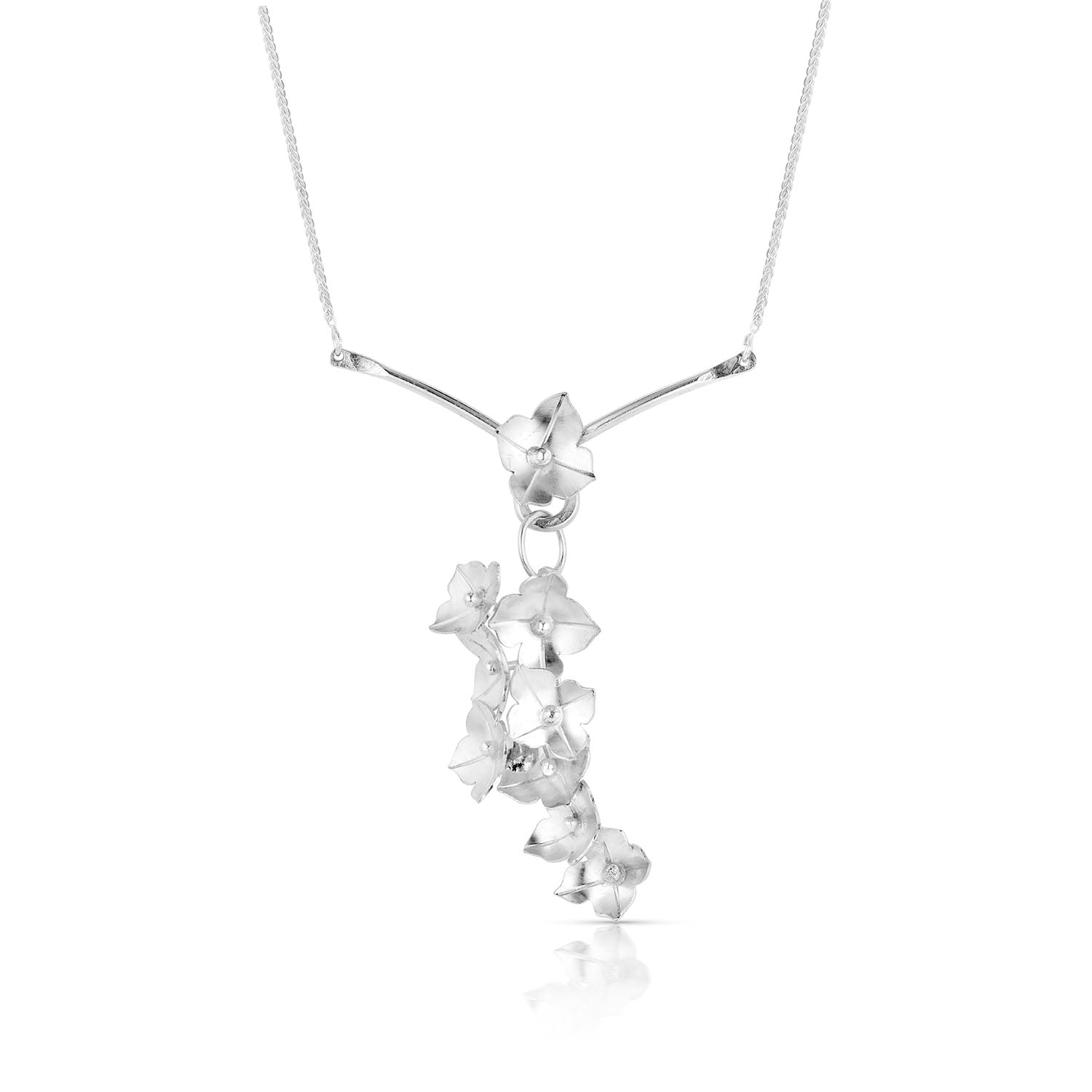 Sterling Silver Hydrangea Necklace