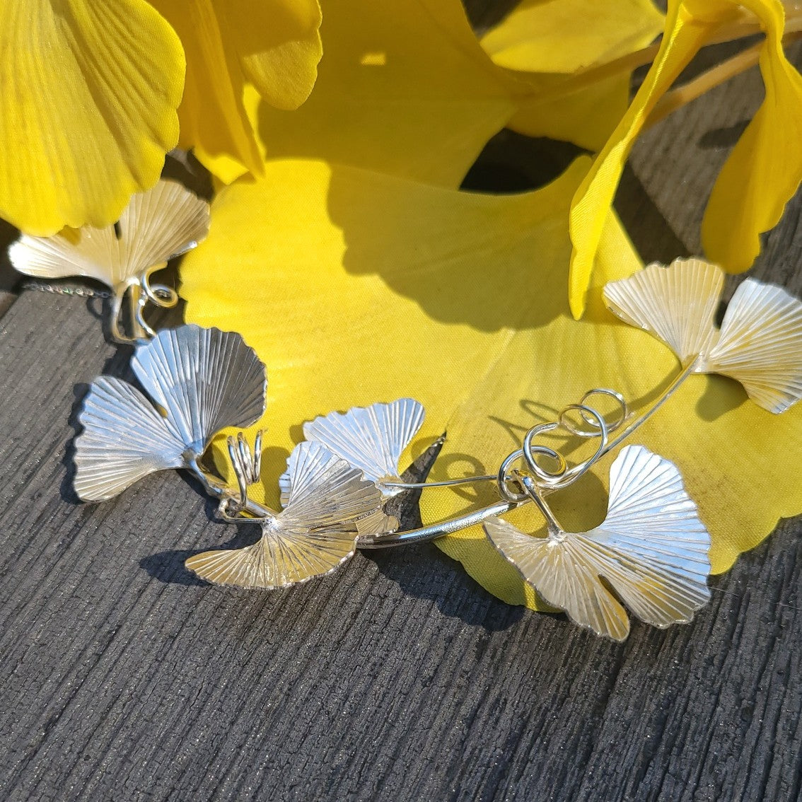 Ginkgo leaf necklace