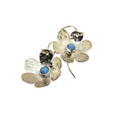 Sterling Silver Anemone Gemstone Dangle Earrings