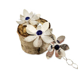 Namid 3-flower sterling necklace with lapis