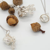 Acorn and oak leaf sterling pendant