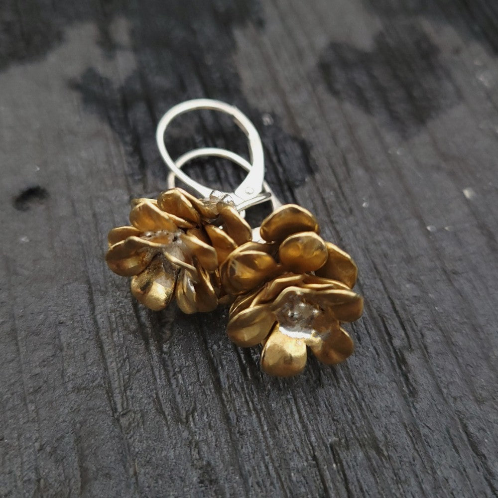 Brass Pinecone Earrings - Realistic and Handcrafted