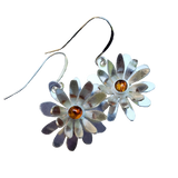 Gerbera daisy sterling earrings
