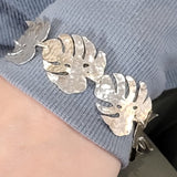 Sterling Silver Monstera 7-Leaf Bracelet