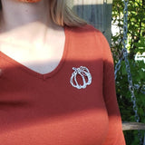 Festive sterling silver pumpkin pin
