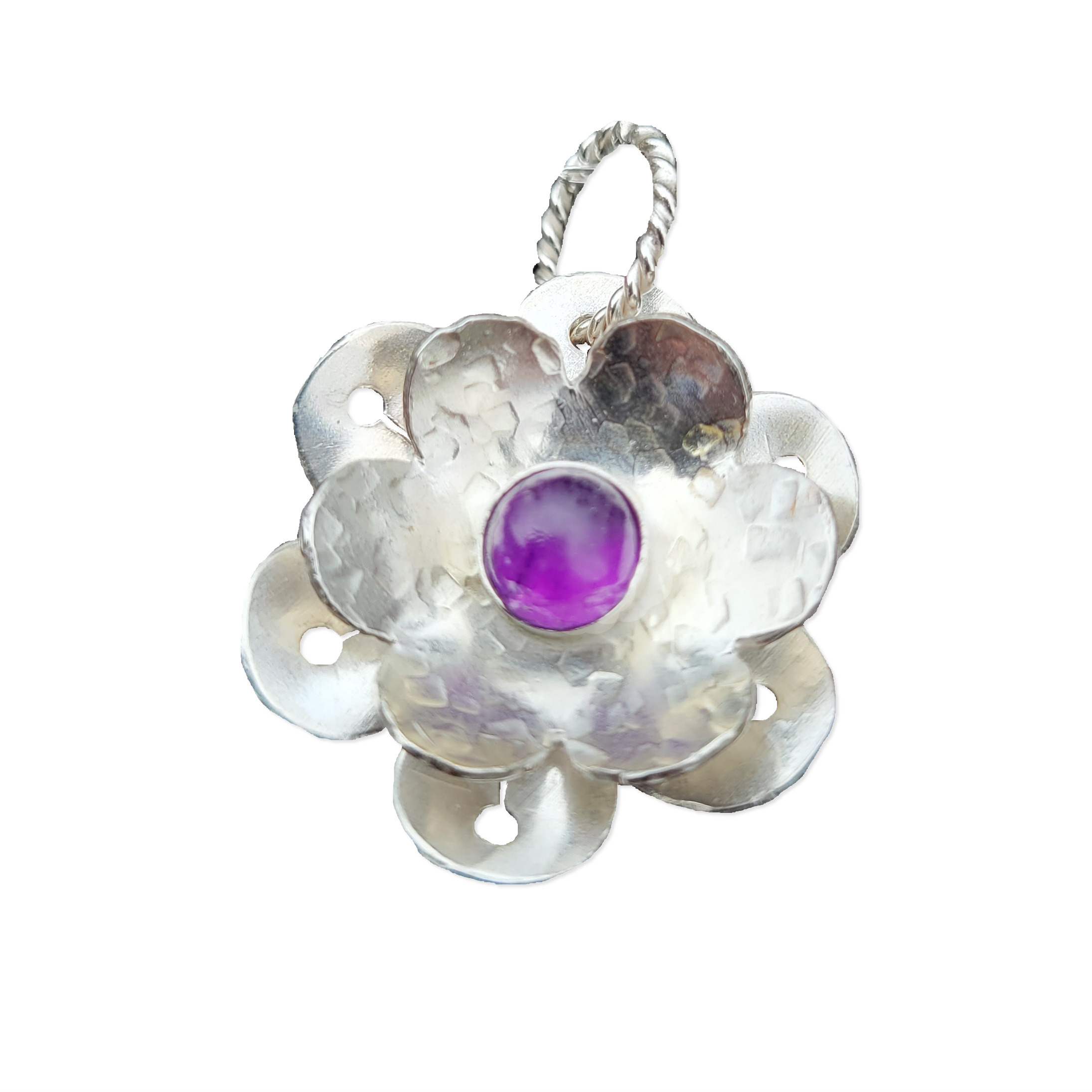 Anemone sterling necklace with gemstone
