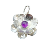 Sterling Silver Anemone Pendant with Gemstone