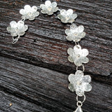 Anemone 8-flower sterling bracelet with gemstones